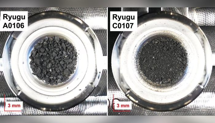 Carbonaceous rock samples retrieved from the asteroid Ryugu, that were subjected to chemical analysis by Hayabusa2 soluble organic matter (SOM) team members, led by Hiroshi Naraoka, Yoshinori Takano and Jason Dworkin, are seen in this undated handout photo. — Reuters/Files