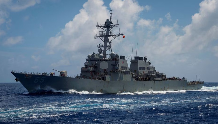 The Arleigh Burke-class guided-missile destroyer USS Benfold, forward-deployed to the US 7th Fleet in the Indo-Pacific region, transits the Philippine Sea. — Reuters/File