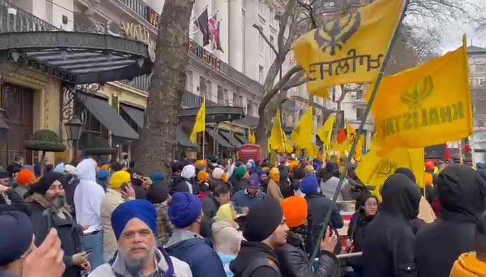 Thousands protest in London against India crackdown on Sikhs in Punjab