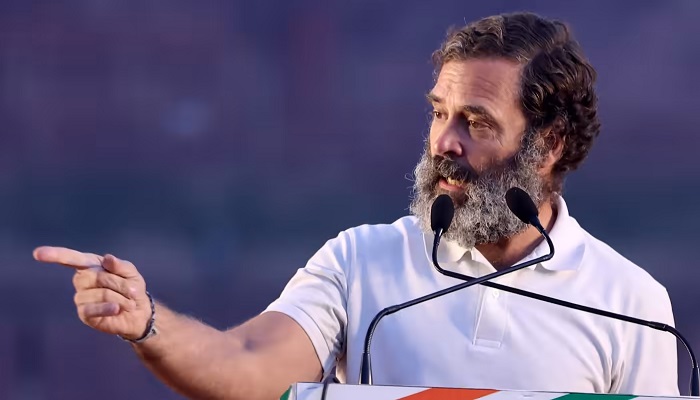 Indian National Congress party leader Rahul Gandhi addresses a crowd during his Unite India March in Delhi on December 24, 2022. —Reuters