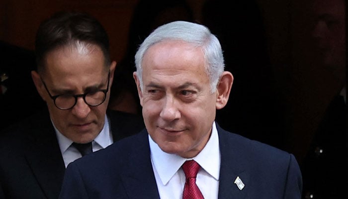 Israel’s Prime Minister Benjamin Netanyahu leaves from 10 Downing Street in central London on March 24, 2023, ahead following a meeting with Britain’s Prime Minister. — AFP