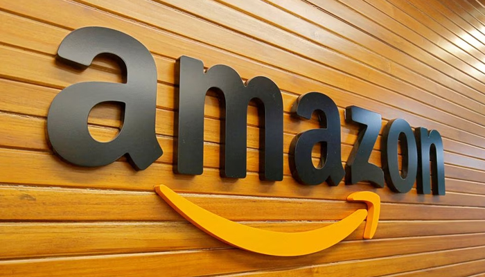 The Amazon logo is pictured inside the companys office. — Reuters/File