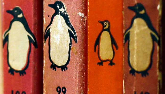 Penguin books are seen in a used bookshop in central London October 29, 2012. — Reuters