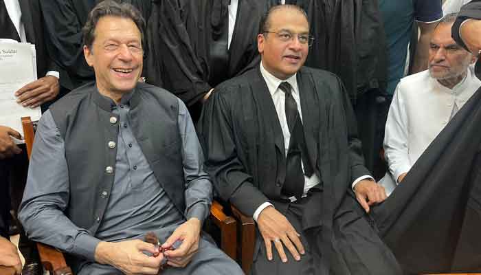 Pakistan Tehreek-e-Insaf (PTI) Chairman Imran Khan at anti-terrorism court in Lahore on March 25, 2023. — Twitter/PTIofficial