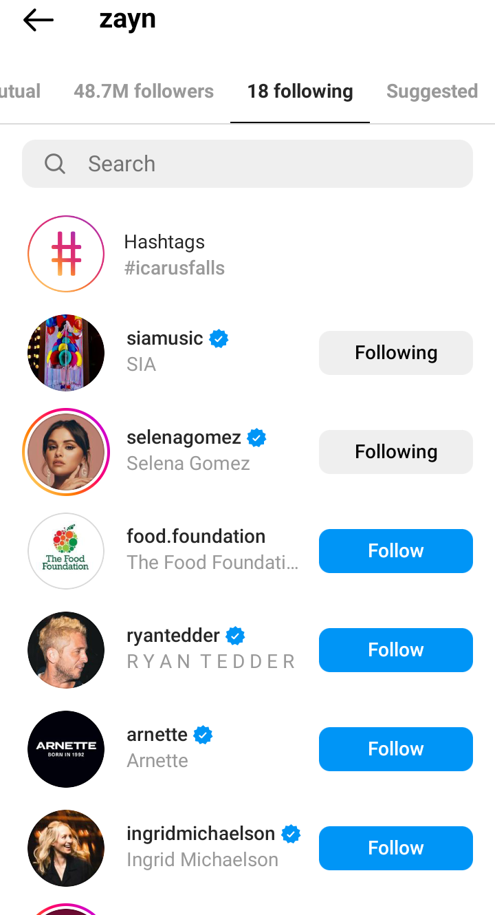 Zayn Malik unfollows Gigi Hadid on Instagram?