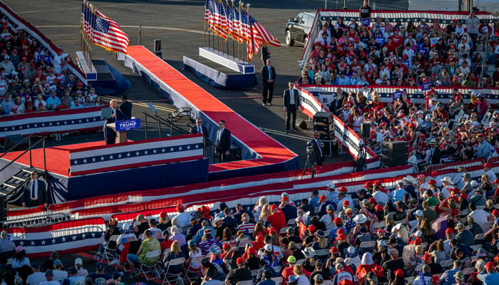 Former US President Donald Trump speaks during a rally at the Waco Regional Airport on March 25, 2023, in Waco, Texas. — AFP