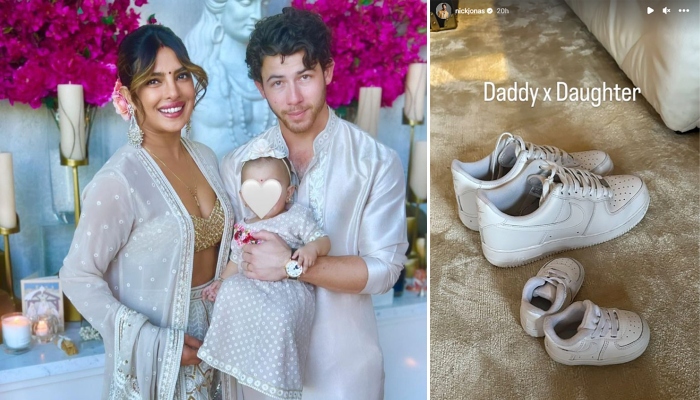 Nick Jonas flaunts his and daughter Malti’s adorable matching sneakers