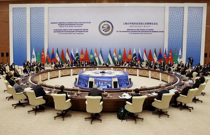 Participants of the Shanghai Cooperation Organization summit attend an extended-format meeting of heads of SCO member states in Samarkand, Uzbekistan September 16, 2022. — Reuters/File