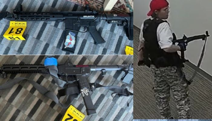Combo image shows the guns Nashville school shooter Audrey Hale used.— Twitter