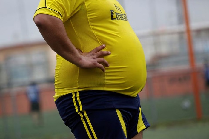 A player is pictured during his Futbol de Peso (Soccer of Weight ) league soccer match, a league for obese men who want to improve their health through soccer and nutritional counselling, in San Nicolas de los Garza, Mexico, September 16, 2017. — Reuters