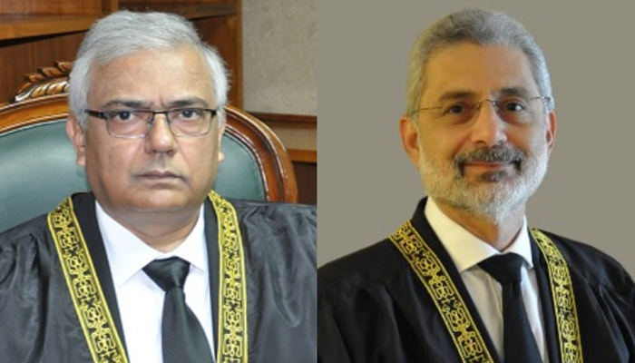 Justice Amin-ud-Din Khan (left) andJustice Qazi Faez Isa. — Supreme Court website