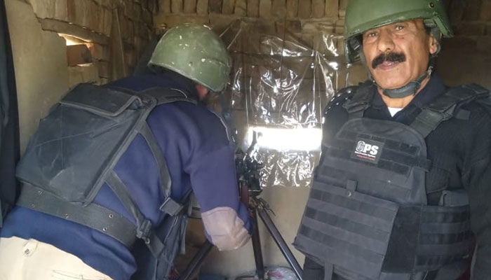 DSP Iqbal Mohmand (looking towards the camera) was martyred along with three other cops in Lakki Marwat. — Reporter