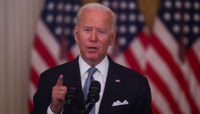 US President Joe Biden delivers remarks on the crisis in Afghanistan during a speech in the East Room at the White House in Washington, US. — Reuters/File