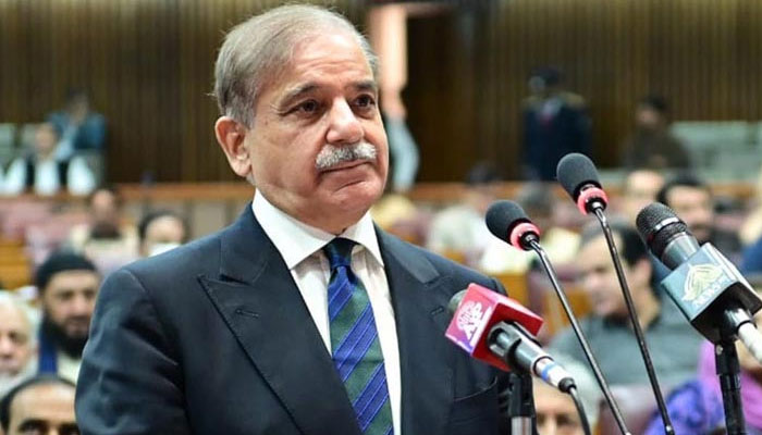 Prime Minister Shehbaz Sharif the National Assembly session on March 28, 2023. APP