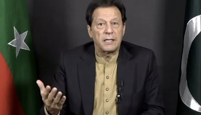 پی ٹی آئی کے سربراہ عمران خان 14 دسمبر 2023 کو۔ ایک ٹویٹر ویڈیو کا اسکرین گریب