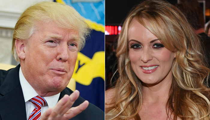 The picture shows Donald Trump (left) and adult film star Stormy Daniels. — AFP/File