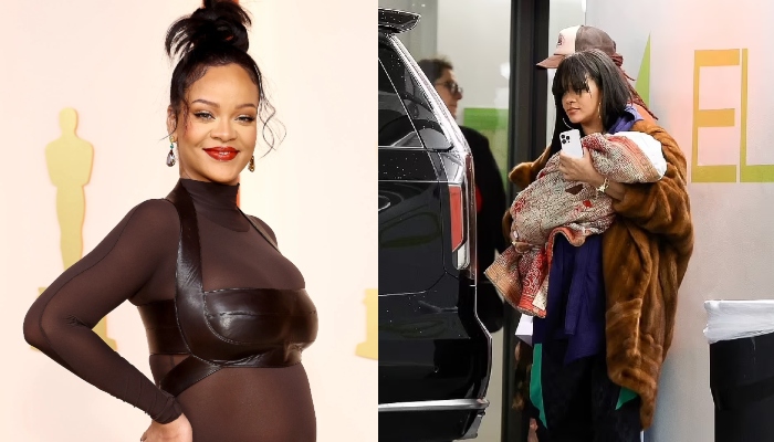 Pregnant Rihanna surprises onlookers as she steps out with her son in L. A