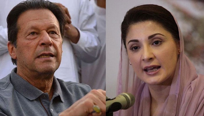 Pakistan Muslim League-Nawaz Senior Vice-President Maryam Nawaz (right) and Pakistan Tehreek-e-Insaf Chairman Imran Khan — AFP/Reuters/File