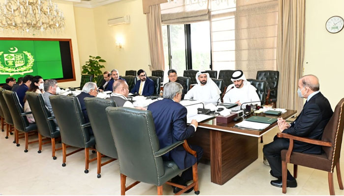 Hayat Bio-Tech Chairman Sheikh Ahmed Dalmook Bin Juma al Maktoum along with a delegation calls on Prime Minister Shehbaz Sharif. — PID