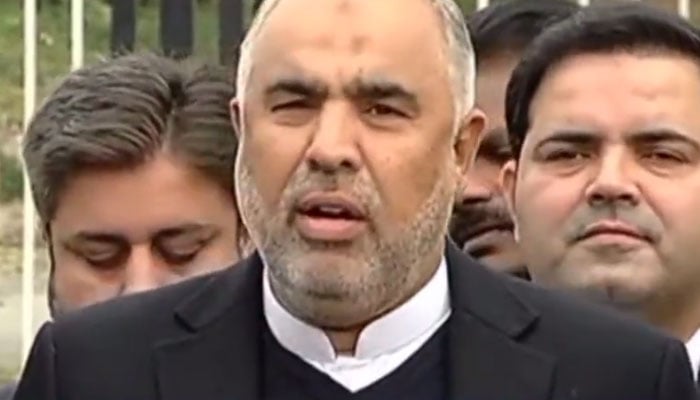 Former speaker National Assembly and leader of Pakistan Tehreek-e-Insaf (PTI) Asad Qaiser. Geo News/File