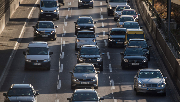 This photo shows car traffic on the ring road in Berlin. — AFP/File