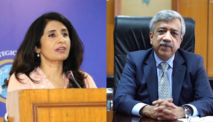 A combo of FO spokesperson Mumtaz Zahra Baloch and Secretary of Commerce and Trade Sualeh Ahmad Faruqui. — Twitter