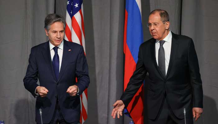 US Secretary of State Antony Blinken (left) and Russias Foreign Minister Sergei Lavrov meet on the sidelines of the OSCE Ministerial Council in Stockholm, Sweden. — Reuters/File