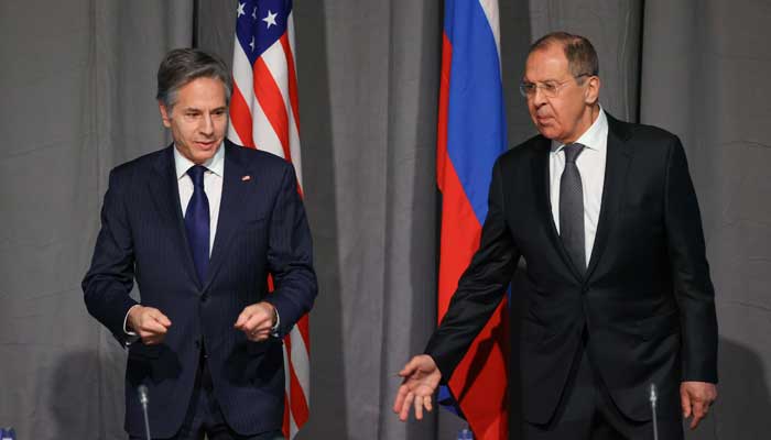 US Secretary of State Antony Blinken (left) and Russias Foreign Minister Sergei Lavrov meet on the sidelines of the OSCE Ministerial Council in Stockholm, Sweden. — Reuters/File