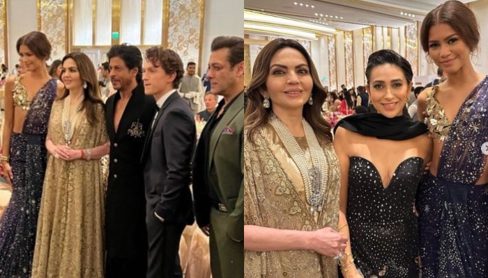 Shah Rukh Khan and others pose with Tom Holland, Zendaya