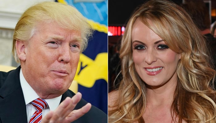 Former president Donald Trump (left) and adult film star Stormy Daniels. — AFP/File