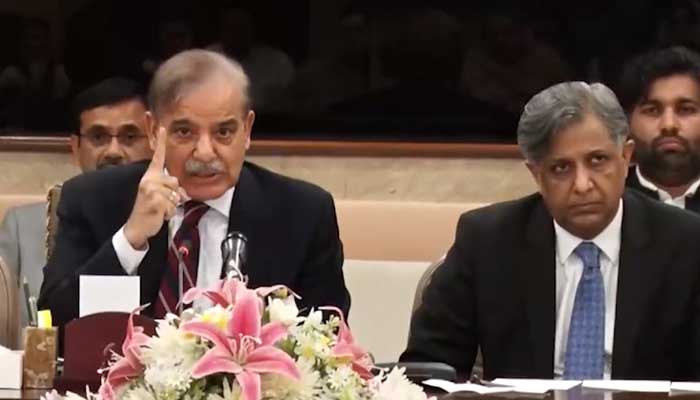 Prime Minister Shehbaz Sharif speaks during the parliamentary meeting in Islamabad on April 4, 2023. — Twitter/GovtofPakistan