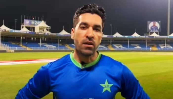 Pakistans bowling coach Umar Gul speaks during an interview in Sharjah, UAE, on March 25, 2023, in this still taken from a video. — YouTube/PCB