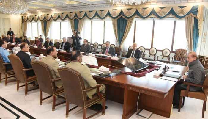 Prime Minister Shehbaz Sharif chairs a meeting of the National Security Committee on January 02, 2023. — PMO