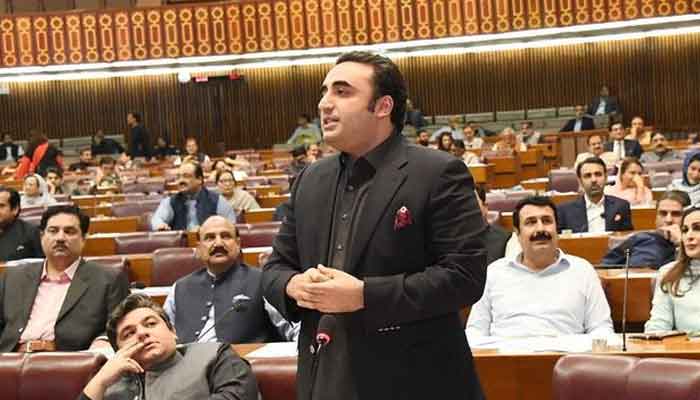 PPP Chairman Bilawal Bhutto Zardari speaks at the floor of the National Assembly in this file photo. —Faheem Soomro Instagram