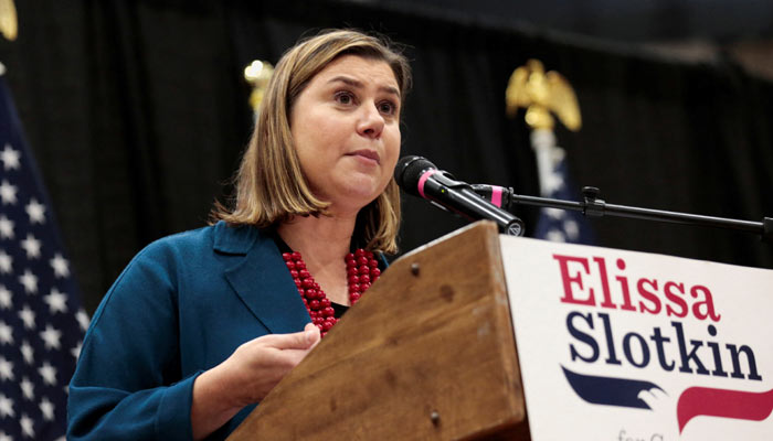 Democrat congresswoman Elissa Slotkin speaks about being endorsed by Republican congresswoman Liz Cheney for congress in Lansing, Michigan, US November 1, 2022. — Reuters