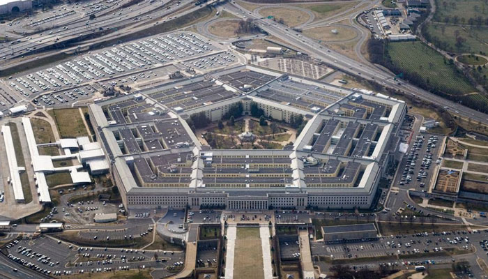 The Pentagon is seen from the air in Washington, US, on March 3, 2022, more than a week after Russia invaded Ukraine. —Reuters