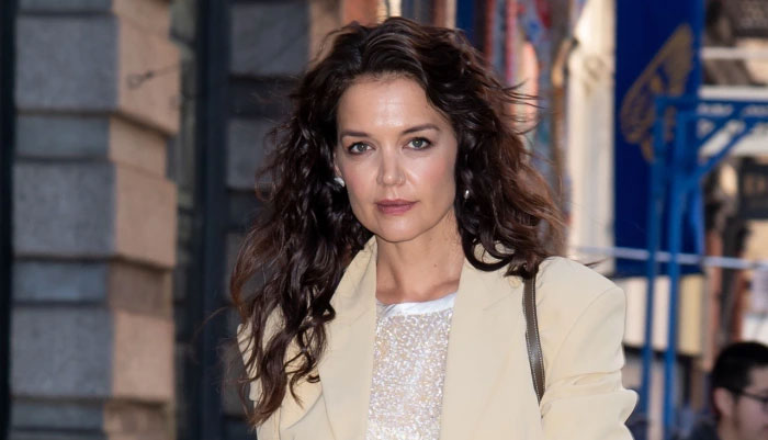 Katie Holmes unaware why her cashmere corset look went viral