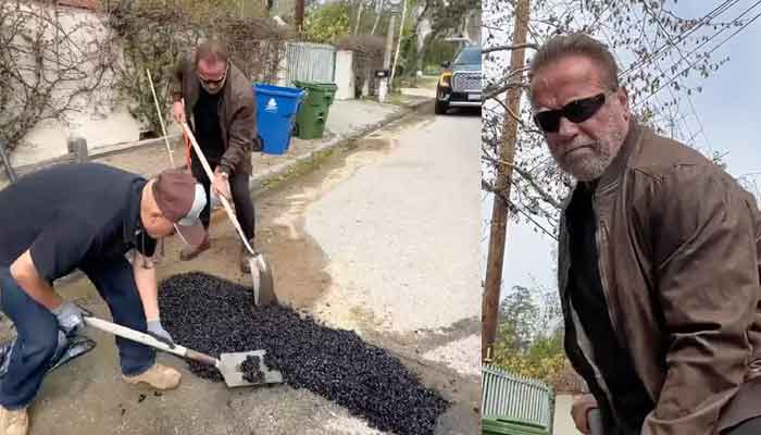 Arnold Schwarzeneggers video filling giant potholes himself goes viral