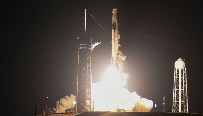 A spacecraft from SpaceX lifts off from pad 39A for the Crew-6 mission at NASAs Kennedy Space Center in Cape Canaveral, Florida, early on March 2, 2023. — AFP