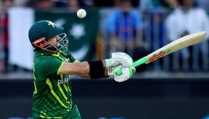 Pakistan’s Muhammad Rizwan plays a shot in the air during the ICC men’s Twenty20 World Cup 2022 cricket match between Pakistan and Netherlands at the Perth Stadium on October 30, 2022 in Perth. — AFP