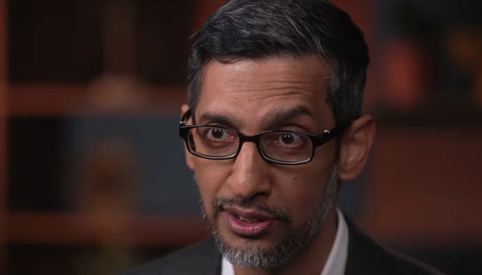 CEO of tech giant Google and Alphabet Sundar Pichai while speaking in an interview with CBS 60 Minutes aired on April 16, 2023. — Screengrab/Youtube/60 Minutes