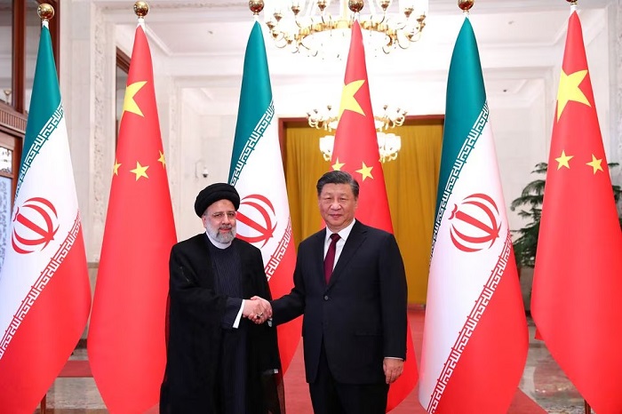 Iranian President Ebrahim Raisi shakes hands with Chinese President Xi Jinping during a welcoming ceremony in Beijing, China, February 14, 2023.— Reuters/File
