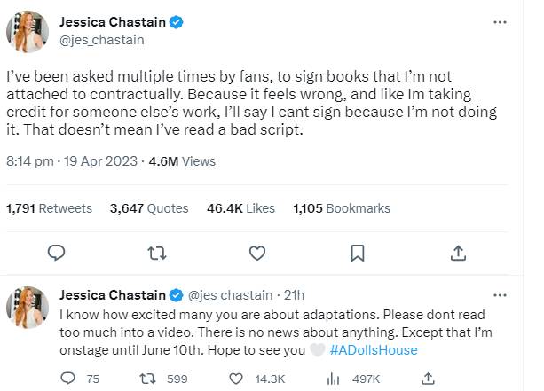 Jessica Chastain can’t sign fan’s Everlyn Hugo book: Here’s why