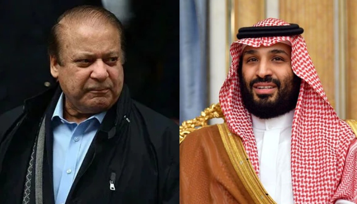 Pakistan Muslim League Nawaz (PML-N) supremo Nawaz Sharif (L) andSaudi Crown Prince Mohammed bin Salman (R). — AFP/Reuters