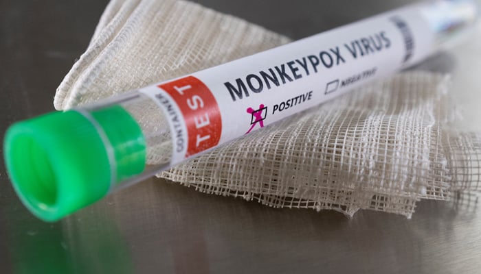 Test tube labelled Monkeypox virus positive are seen in this illustration taken May 22, 2022. — Reuters