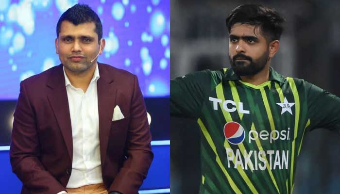 Pakistans former wicketkeeper-batter Kamran Akmal (left) and national cricket teams captain Babar Azam. — Instagram/AFP/@kamranakmal23