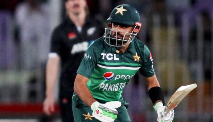 Babar Azam during the first ODI against New Zealand at the Pindi Cricket Stadium in Rawalpindi, on April 27, 2023. — Twitter/TheRealPCB