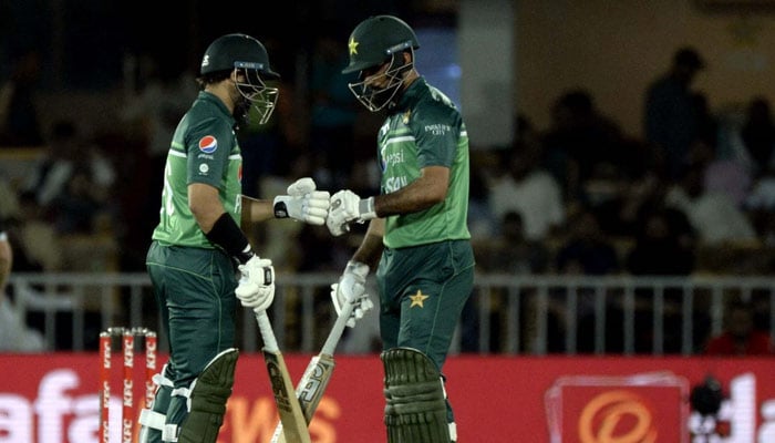 Pakistans batters during during the first ODI against New Zealand at the Pindi Cricket Stadium in Rawalpindi, on April 27, 2023. — Twitter/@TheRealPCB