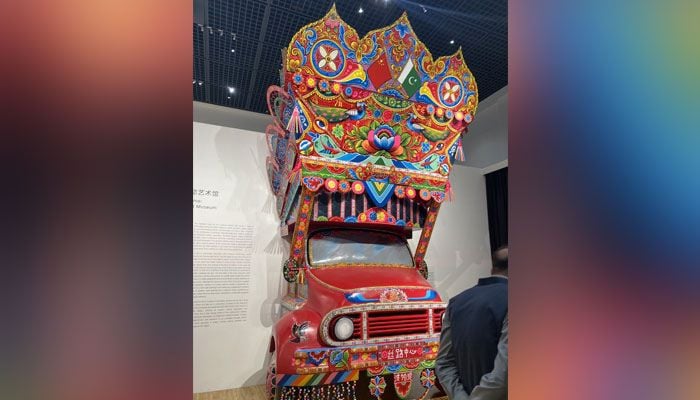 First ever Truck Art Exhibition held in China at Silk Road International Art Center in Langfang — Twitter/@PakAmbChina