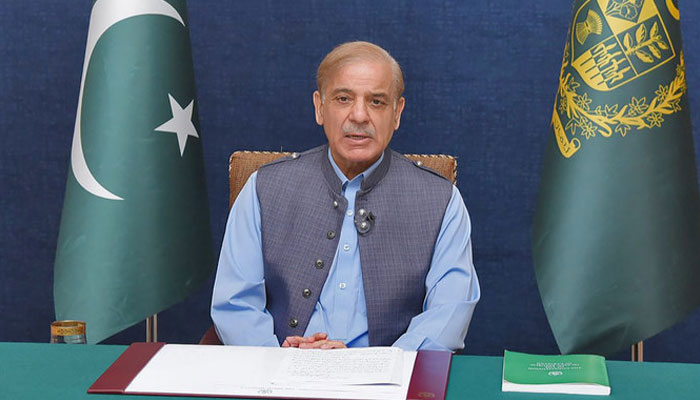 Prime Minister Shehbaz Sharif addressing nation in Islamabad, Pakistan, on May 27, 2022. — Twitter/GovtofPakistan